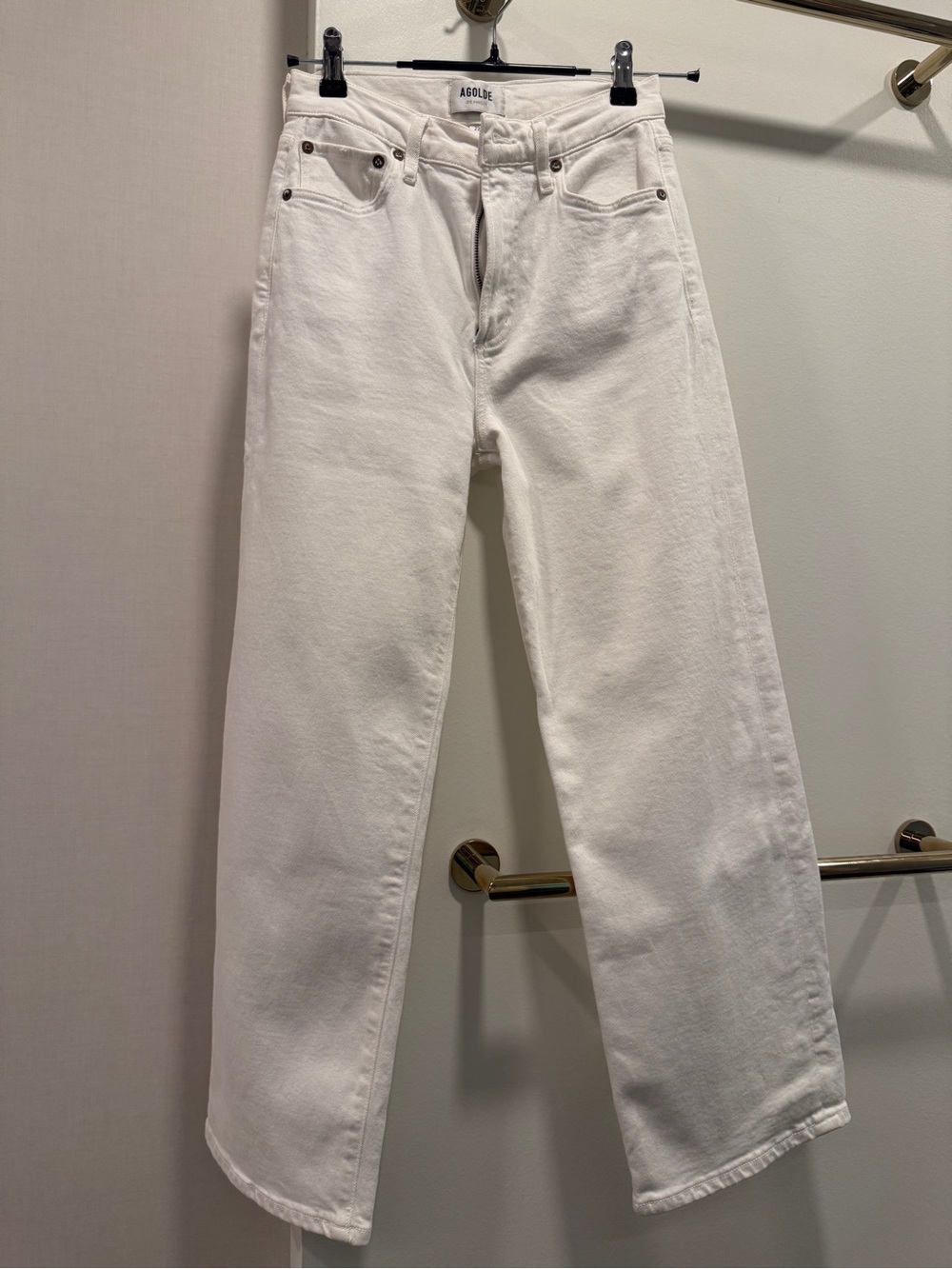 Agolde Women’s White Cropped Straight Jeans